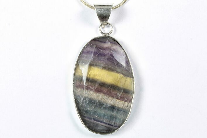 Banded Fluorite Pendant (Necklace) - Faceted #346515
